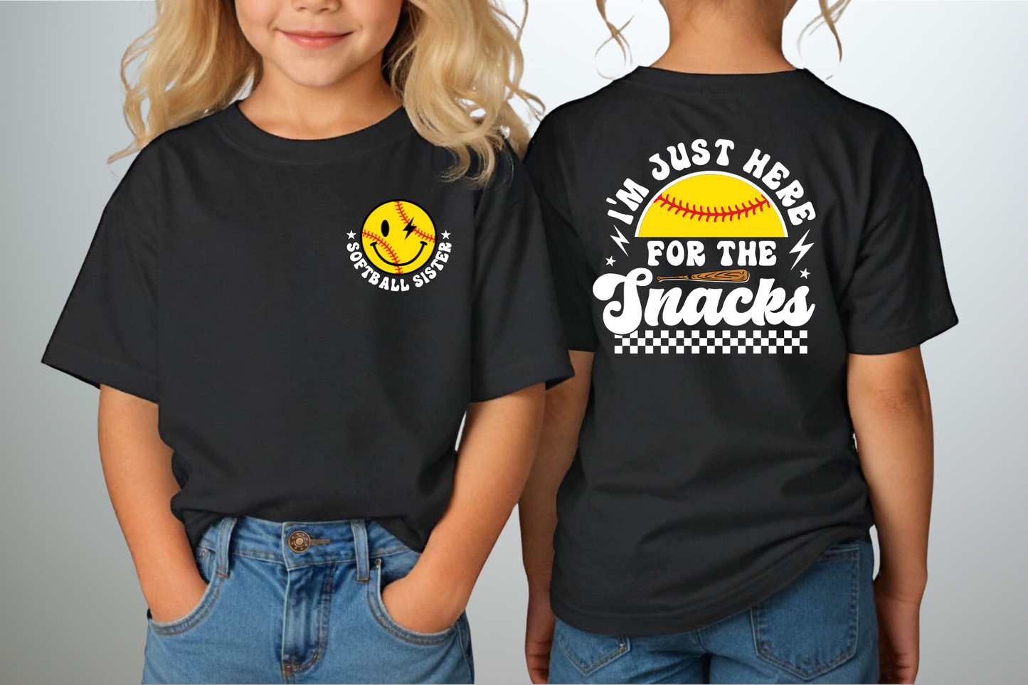 Here for the Snacks (Softball Sister) - Various Colors Available