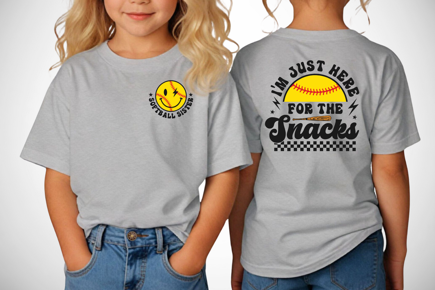 Here for the Snacks (Softball Sister) - Various Colors Available