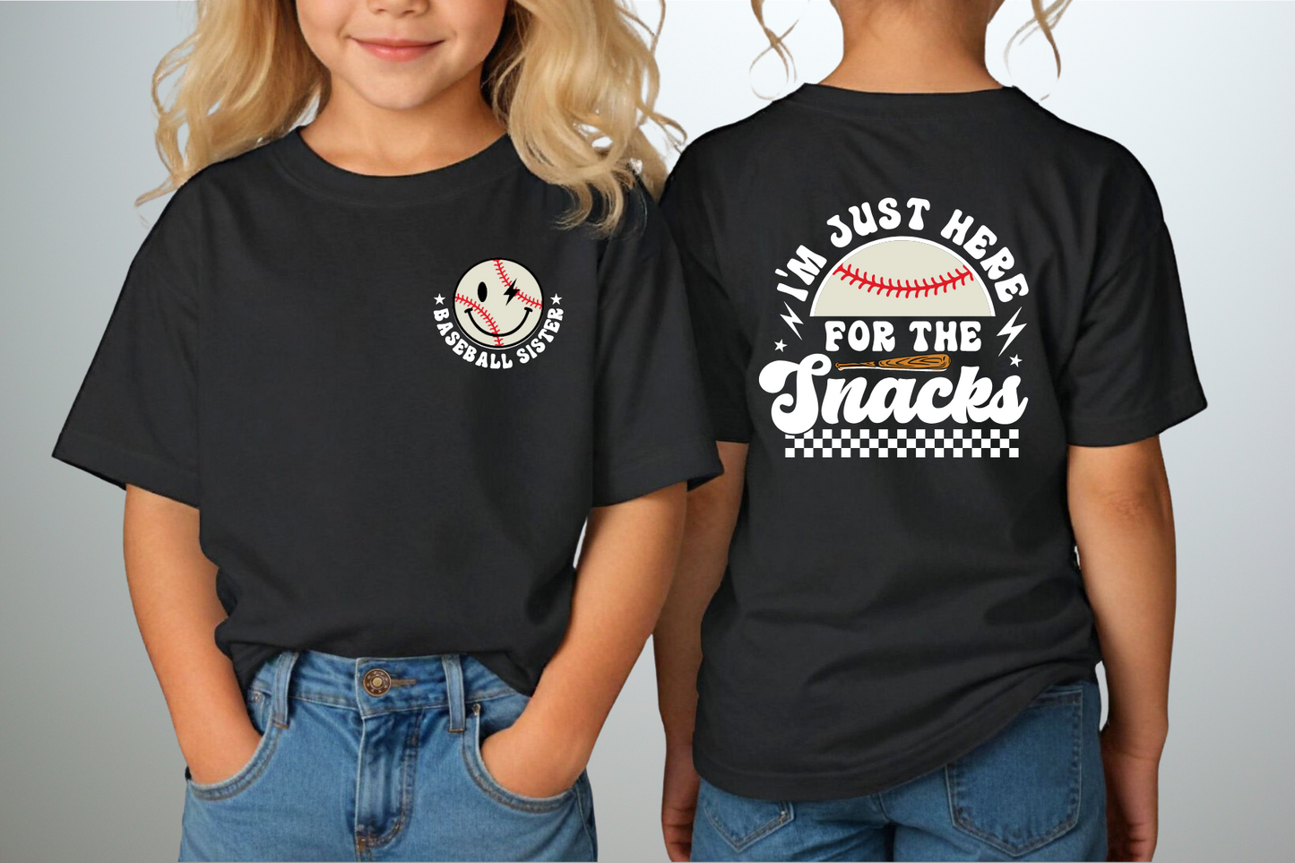 Here for the Snacks (Baseball Sister) - Various Colors Available