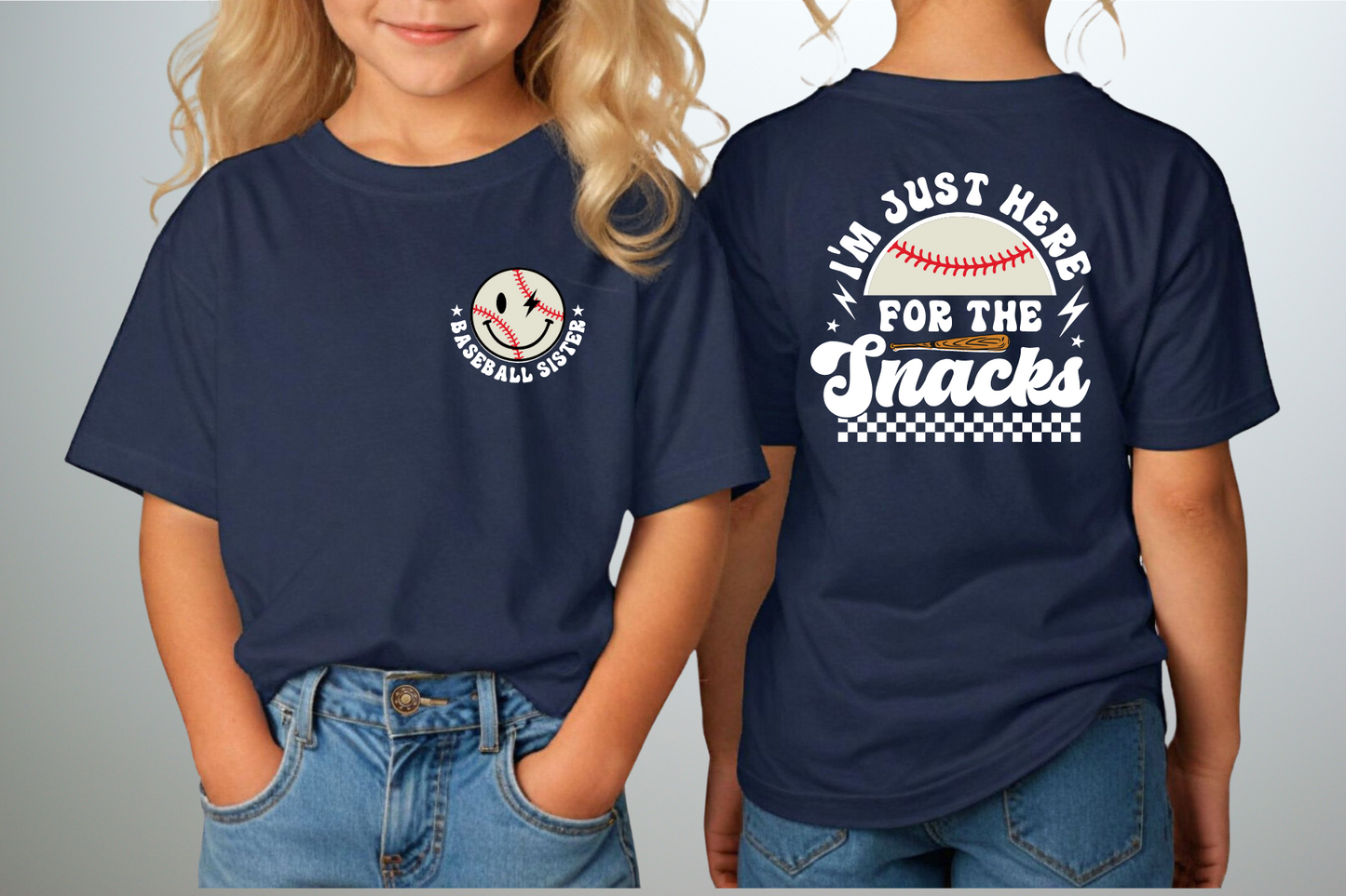 Here for the Snacks (Baseball Sister) - Various Colors Available
