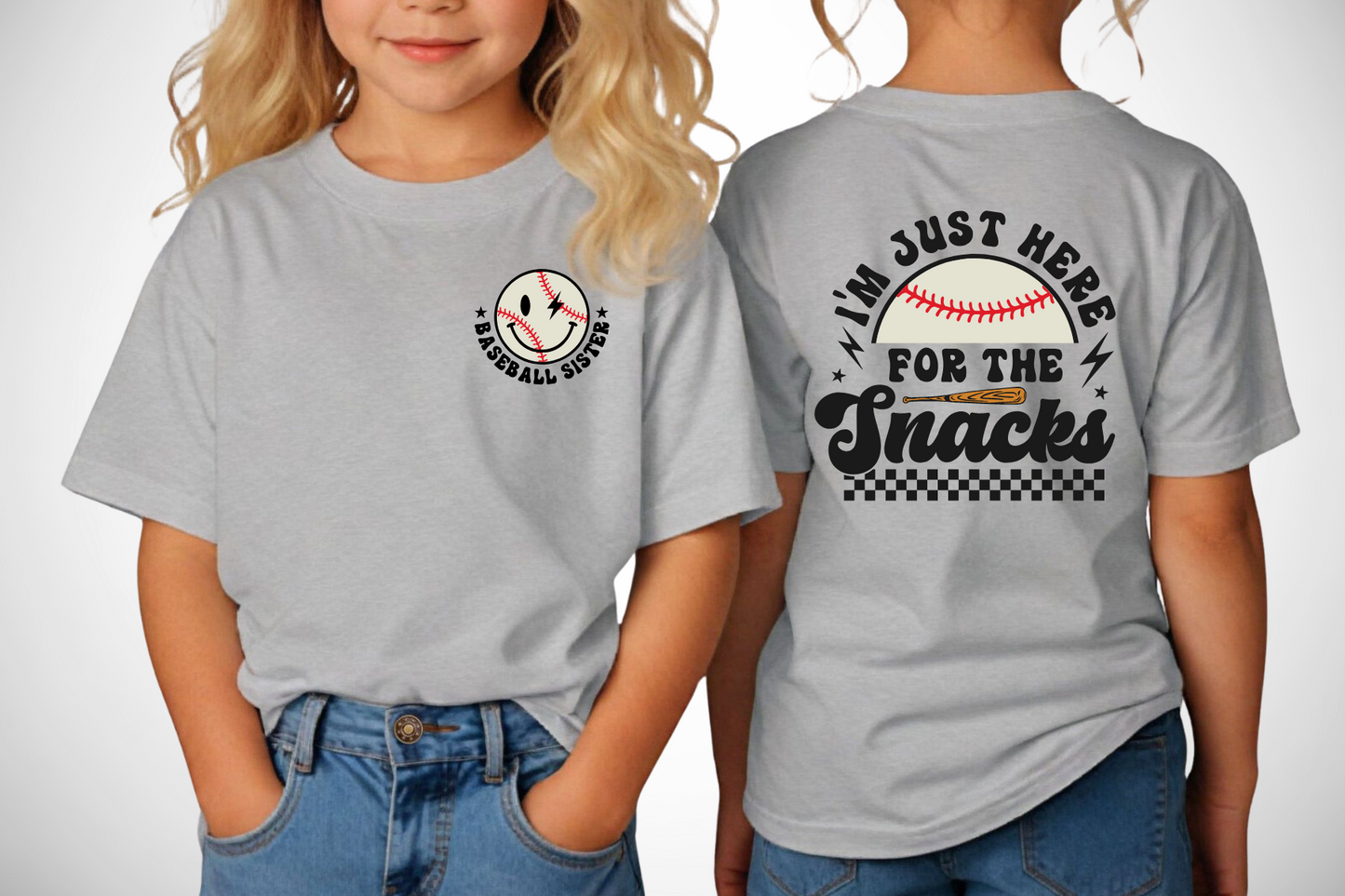 Here for the Snacks (Baseball Sister) - Various Colors Available