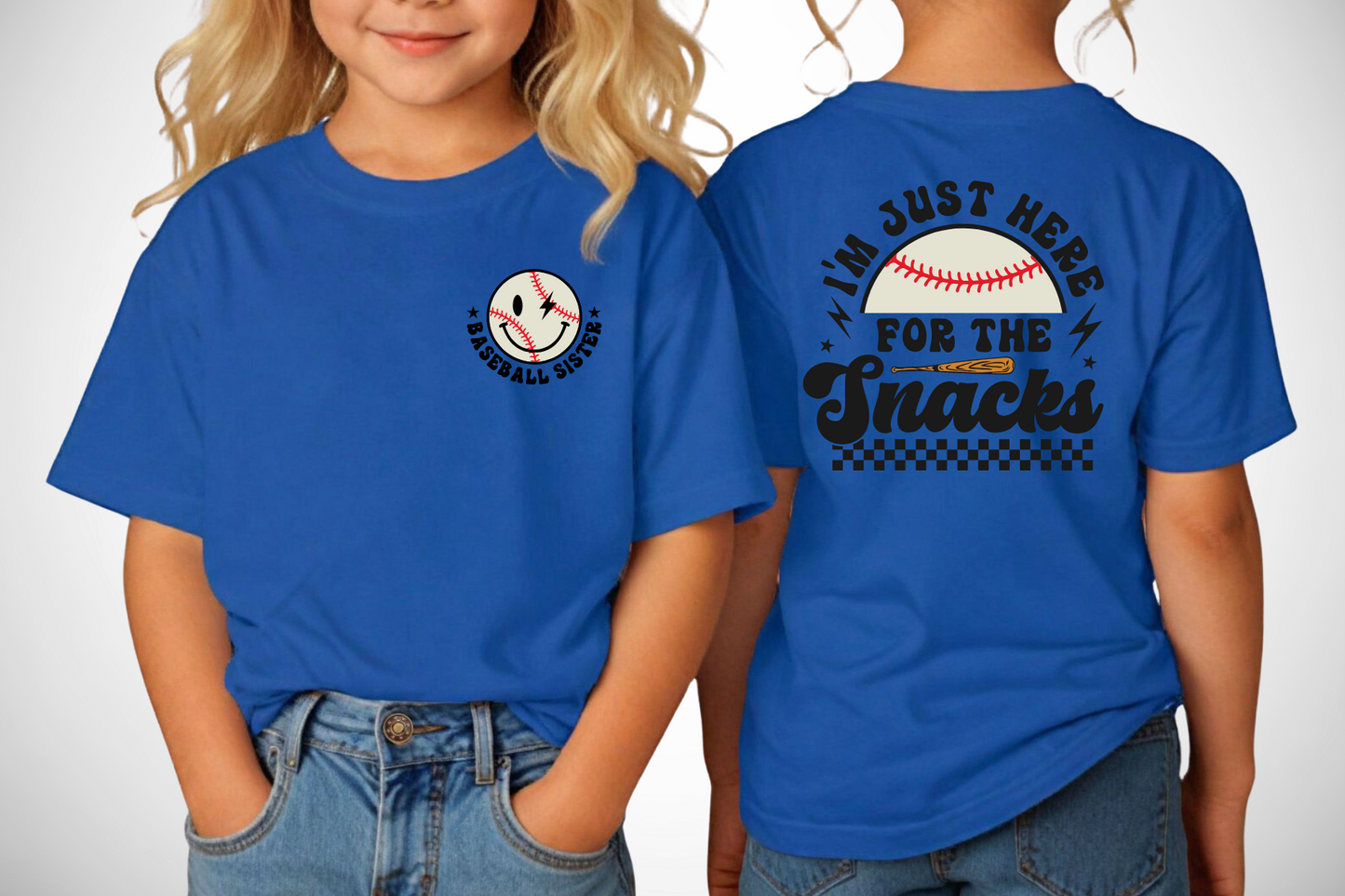 Here for the Snacks (Baseball Sister) - Various Colors Available