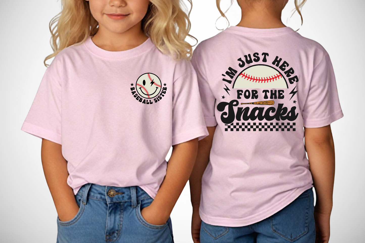 Here for the Snacks (Baseball Sister) - Various Colors Available