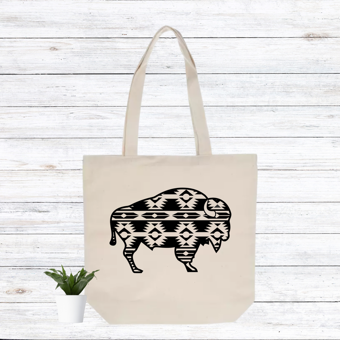 Aztec Bison Tote - Various Colors Available