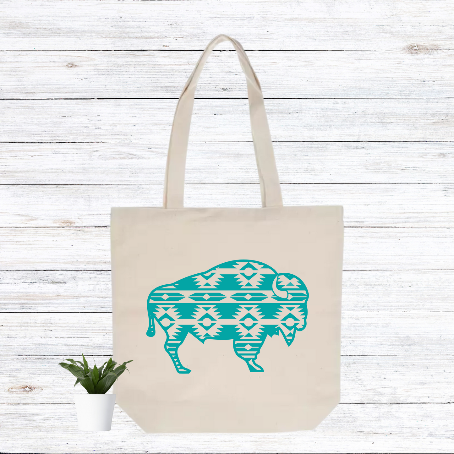 Aztec Bison Tote - Various Colors Available