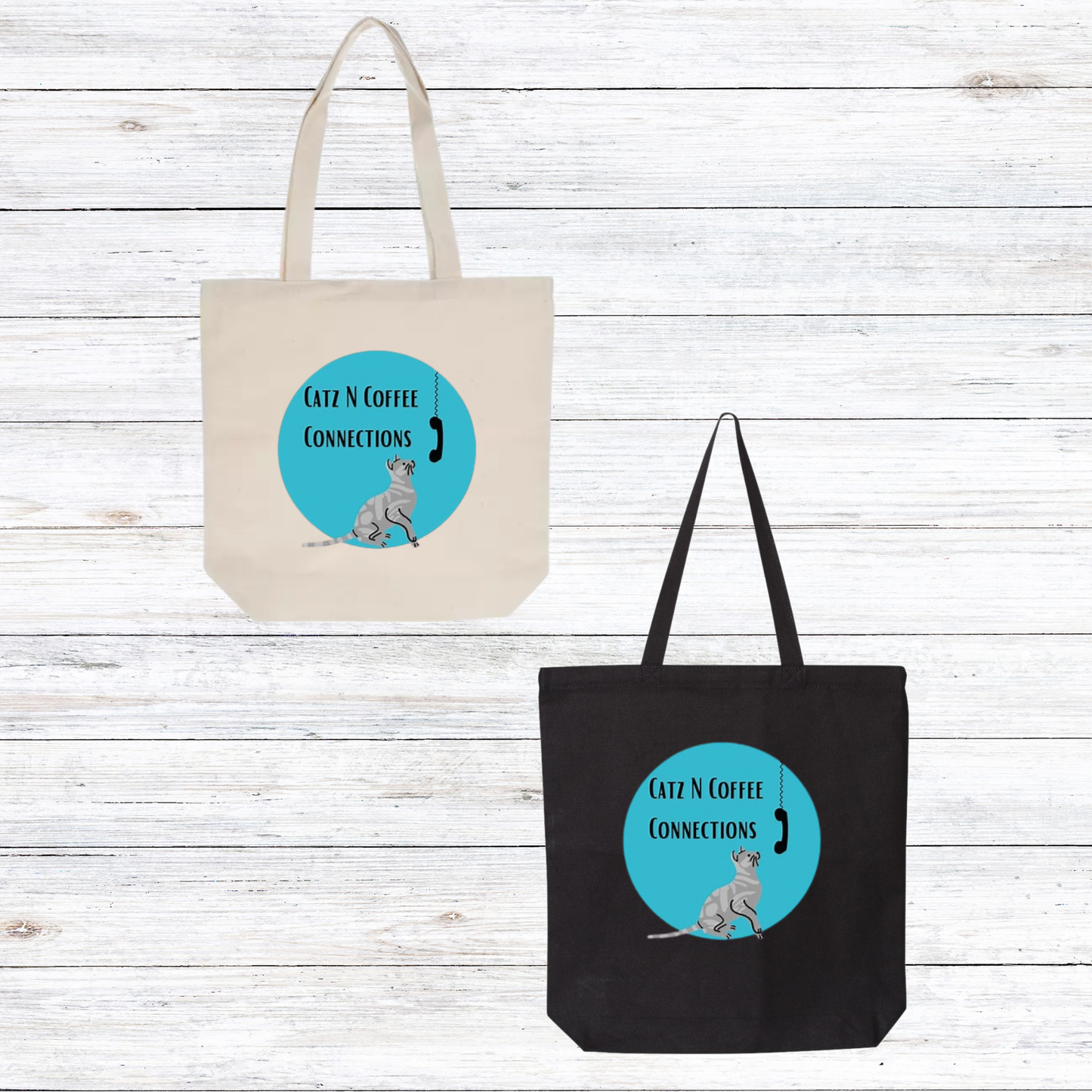 Catz N Coffee Connections Logo Tote