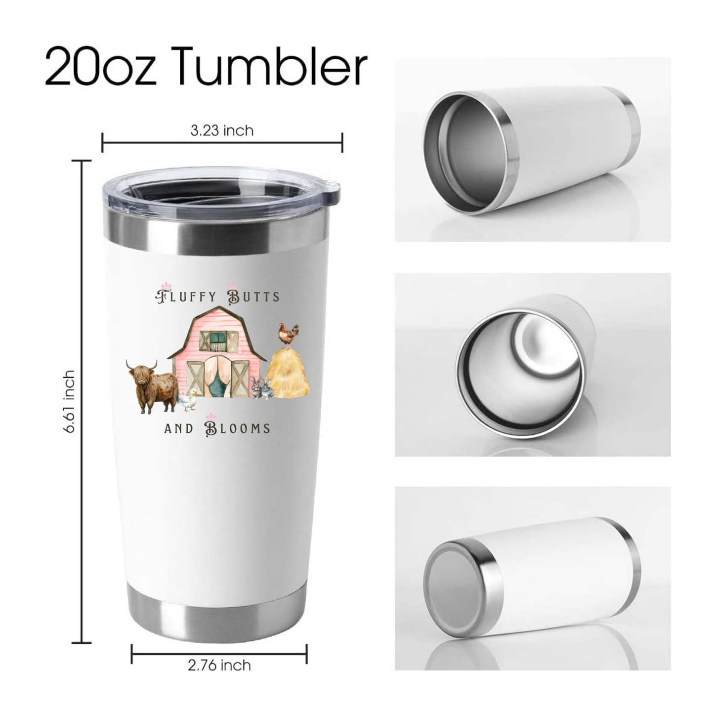 Fluffy Butts & Blooms Logo Tumbler