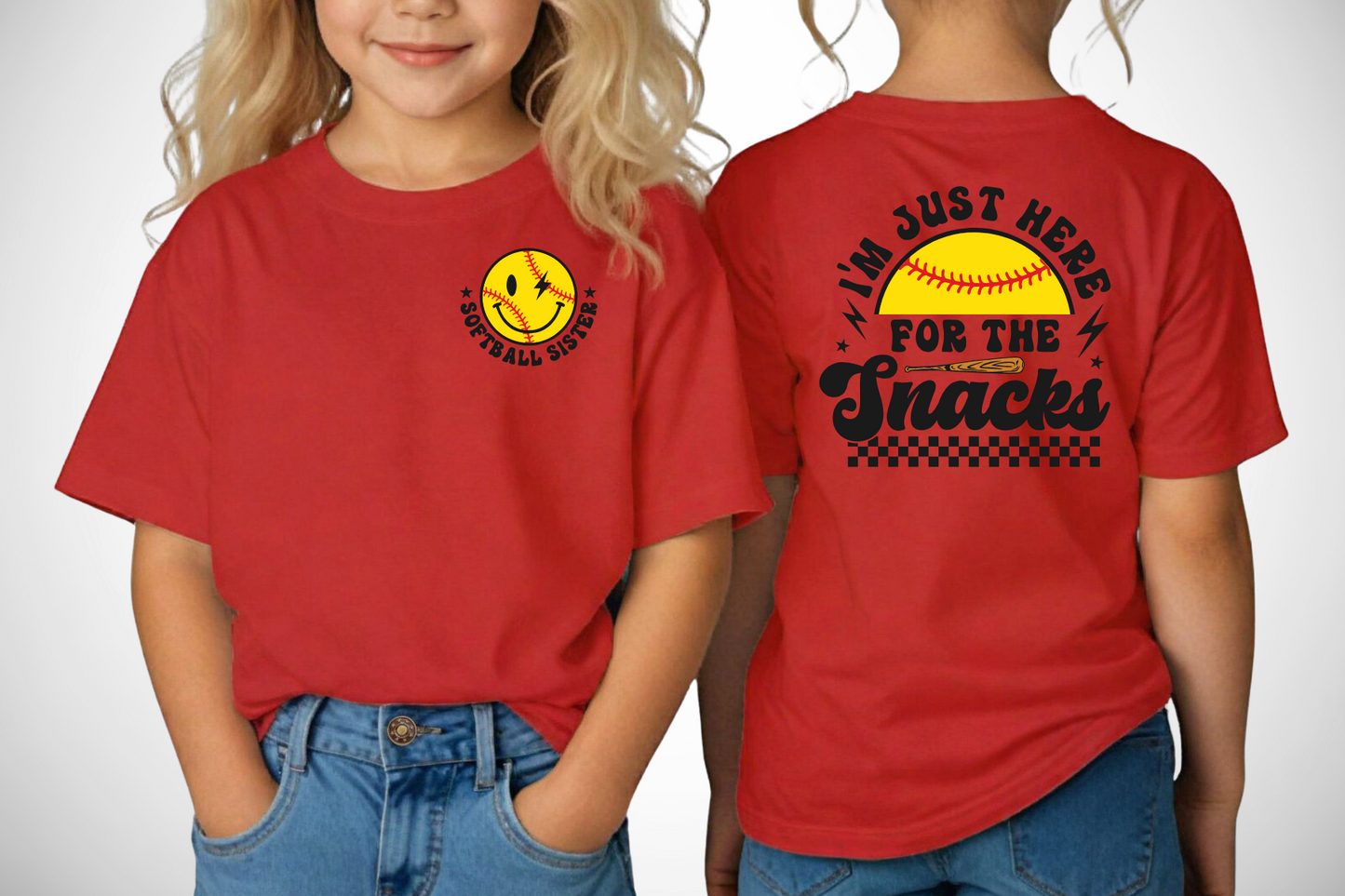 Here for the Snacks (Softball Sister) - Various Colors Available