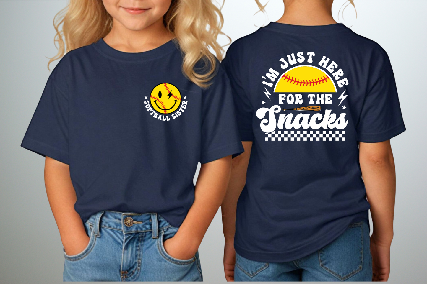 Here for the Snacks (Softball Sister) - Various Colors Available
