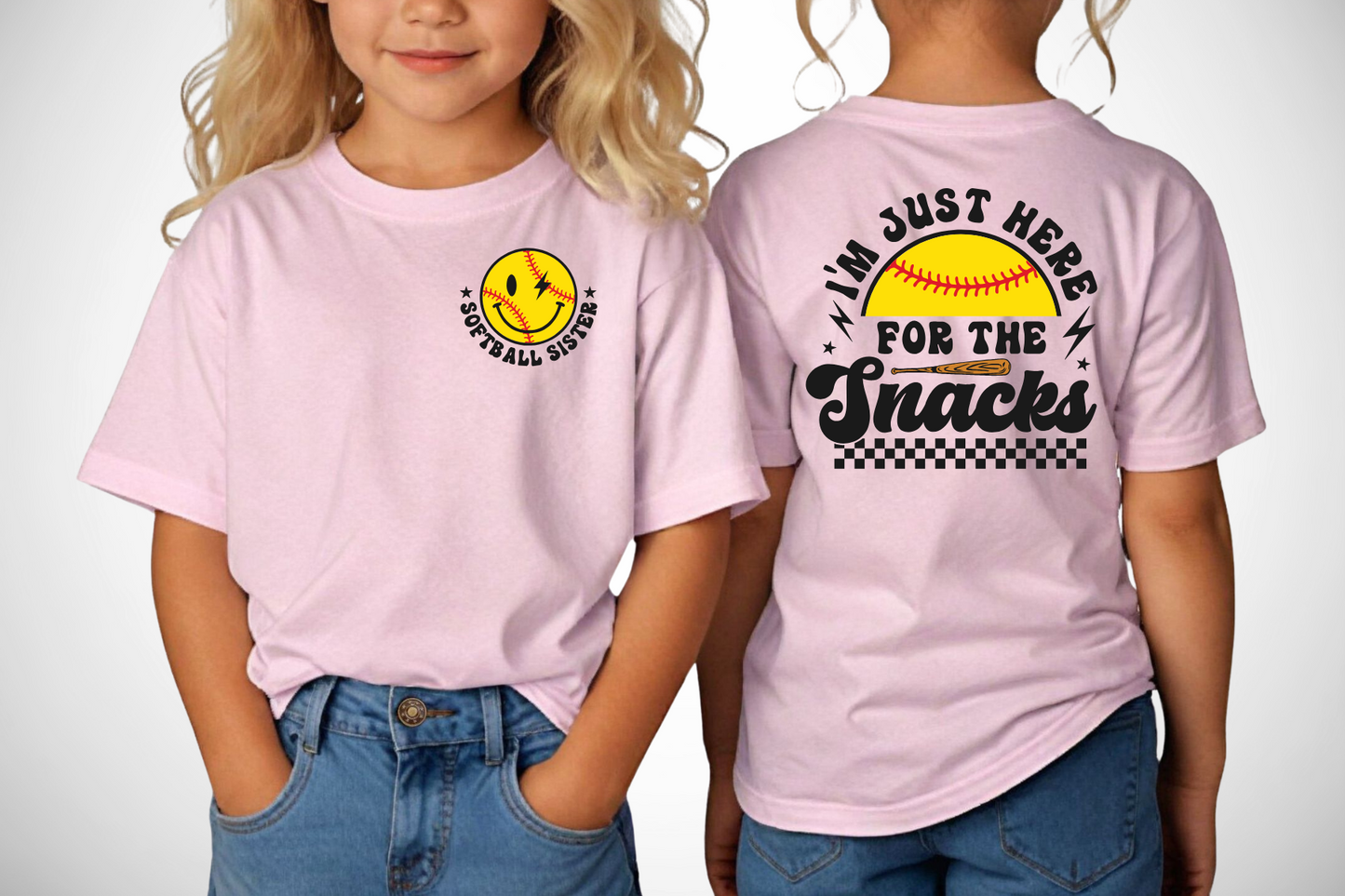 Here for the Snacks (Softball Sister) - Various Colors Available