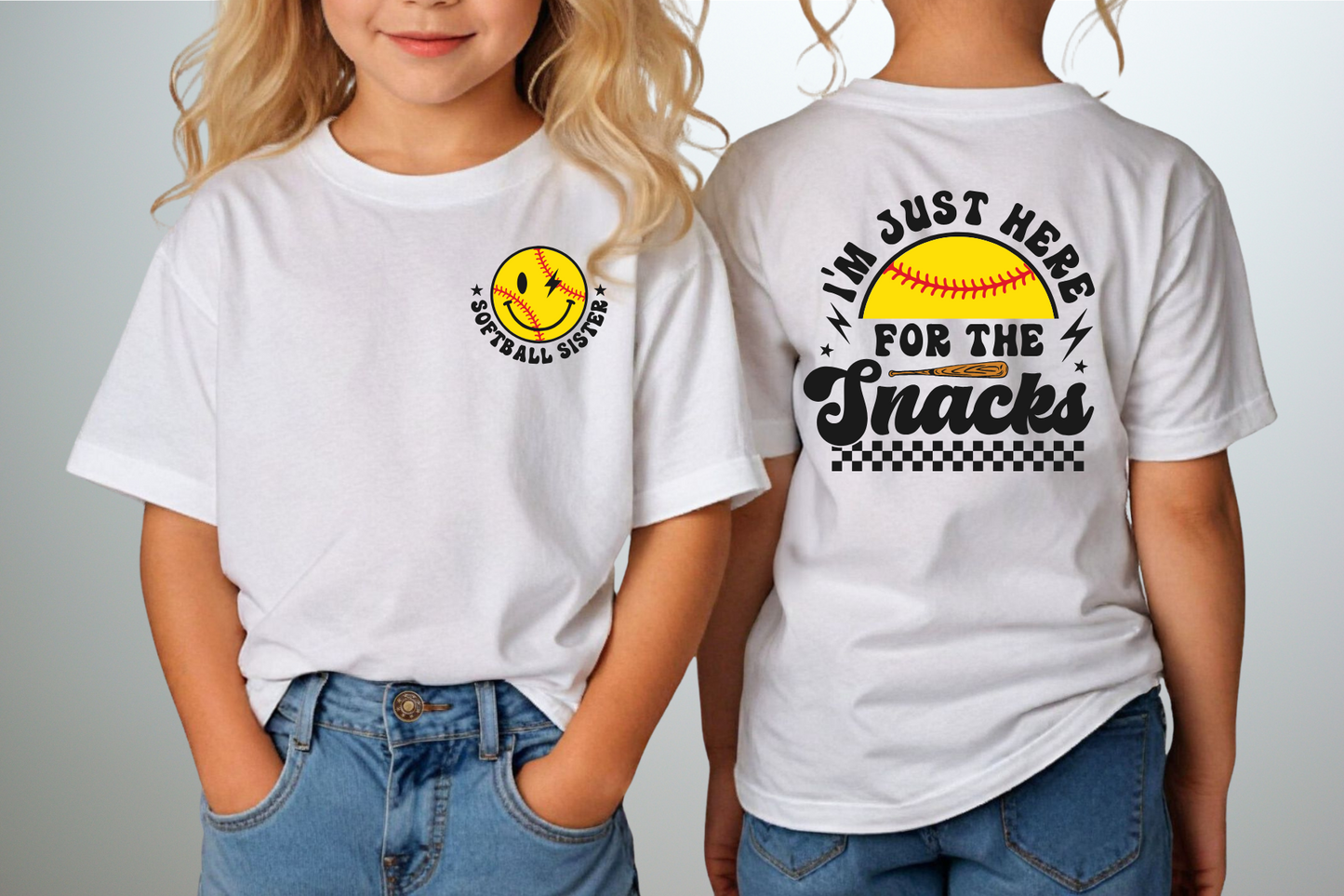 Here for the Snacks (Softball Sister) - Various Colors Available