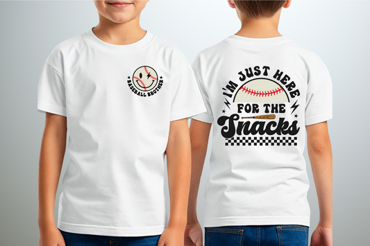 Here for the Snacks (Baseball Brother) - Various Colors Available