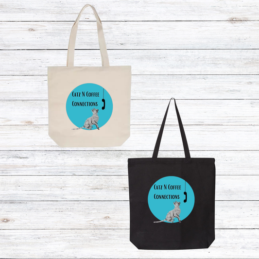 Catz N Coffee Connections Logo Tote
